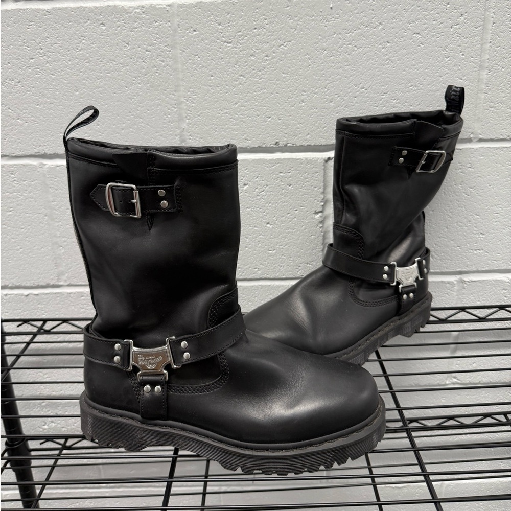 Dr Martens Anistone Hi Leather Biker Boots